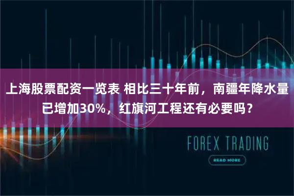 上海股票配资一览表 相比三十年前,南疆年降水量已增加30%,红旗河工程还有必要吗?