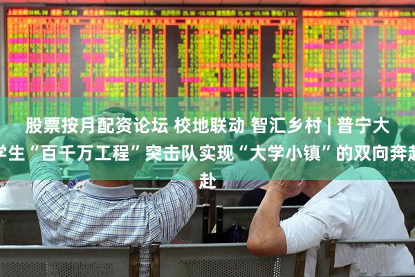 股票按月配资论坛 校地联动 智汇乡村 | 普宁大学生“百千万工程”突击队实现“大学小镇”的双向奔赴